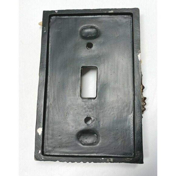 Rustic Antler Single Light Switch Cover Plate Faux Wood & Horn Design - Picture 2 of 8